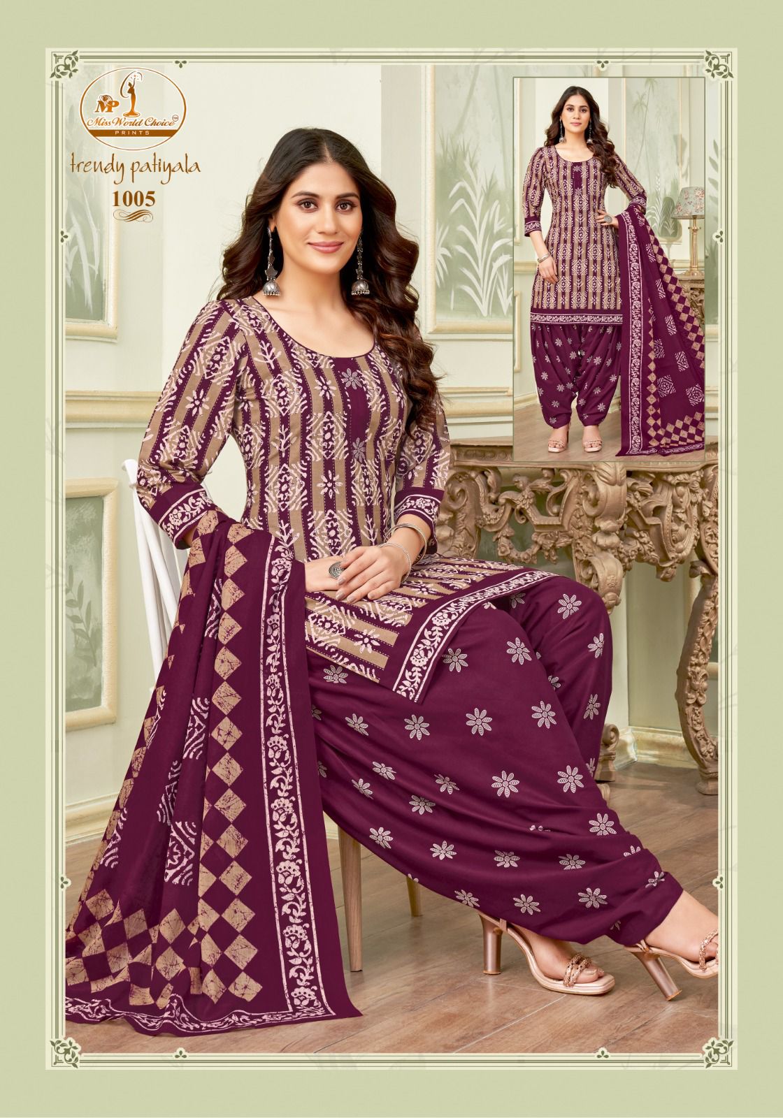 Trendy Patiyala Vol 1 By Miss World Printed Cotton Dress Material Wholesale Market In Surat